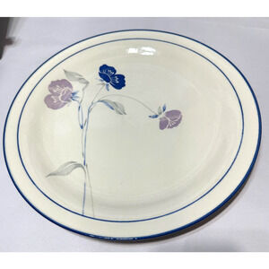 Vintage Permastone Stoneware Flower Dance 12.5" round platter serving plate